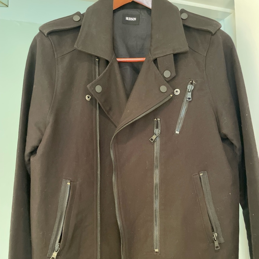 Hudson biker jacket - great condition Men’s Large 100% cotton black